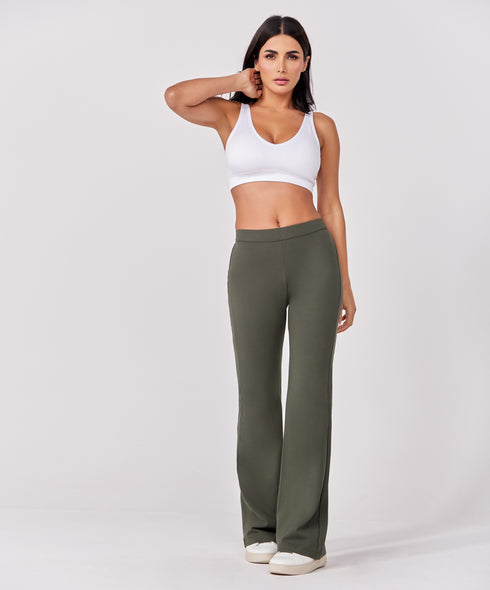Ponte flared pant - Khaki
